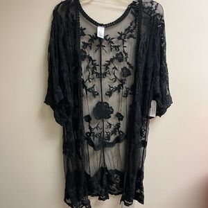 Elegant Black Lace Long Sleeve Top